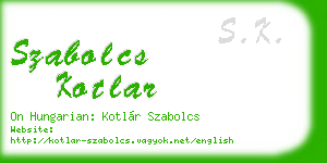 szabolcs kotlar business card
