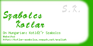 szabolcs kotlar business card